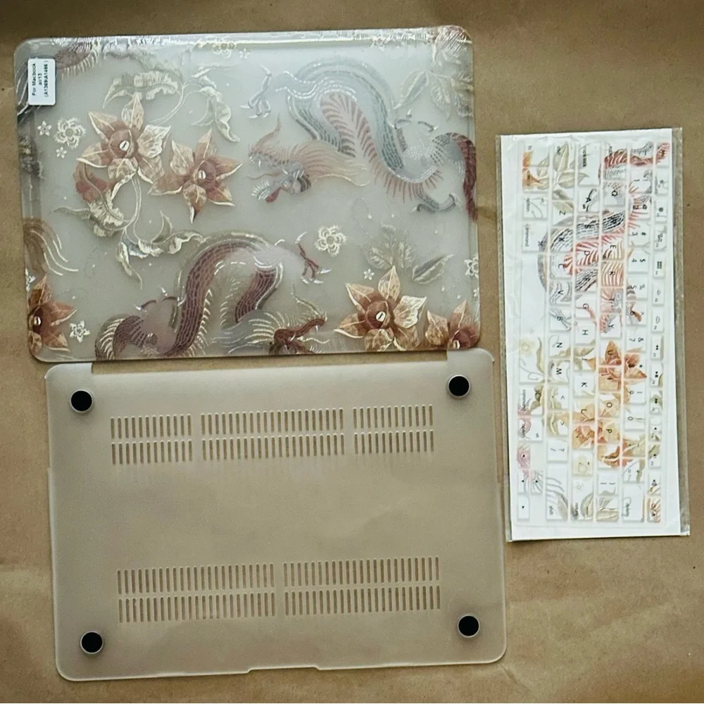 Floral Dragon Laptop Case with Keyboard Cover